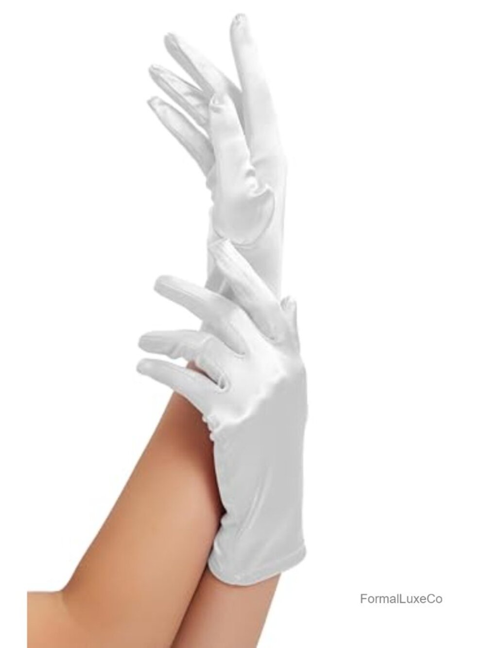 Short Satin Wrist-Length Dress Gloves for Evening Party